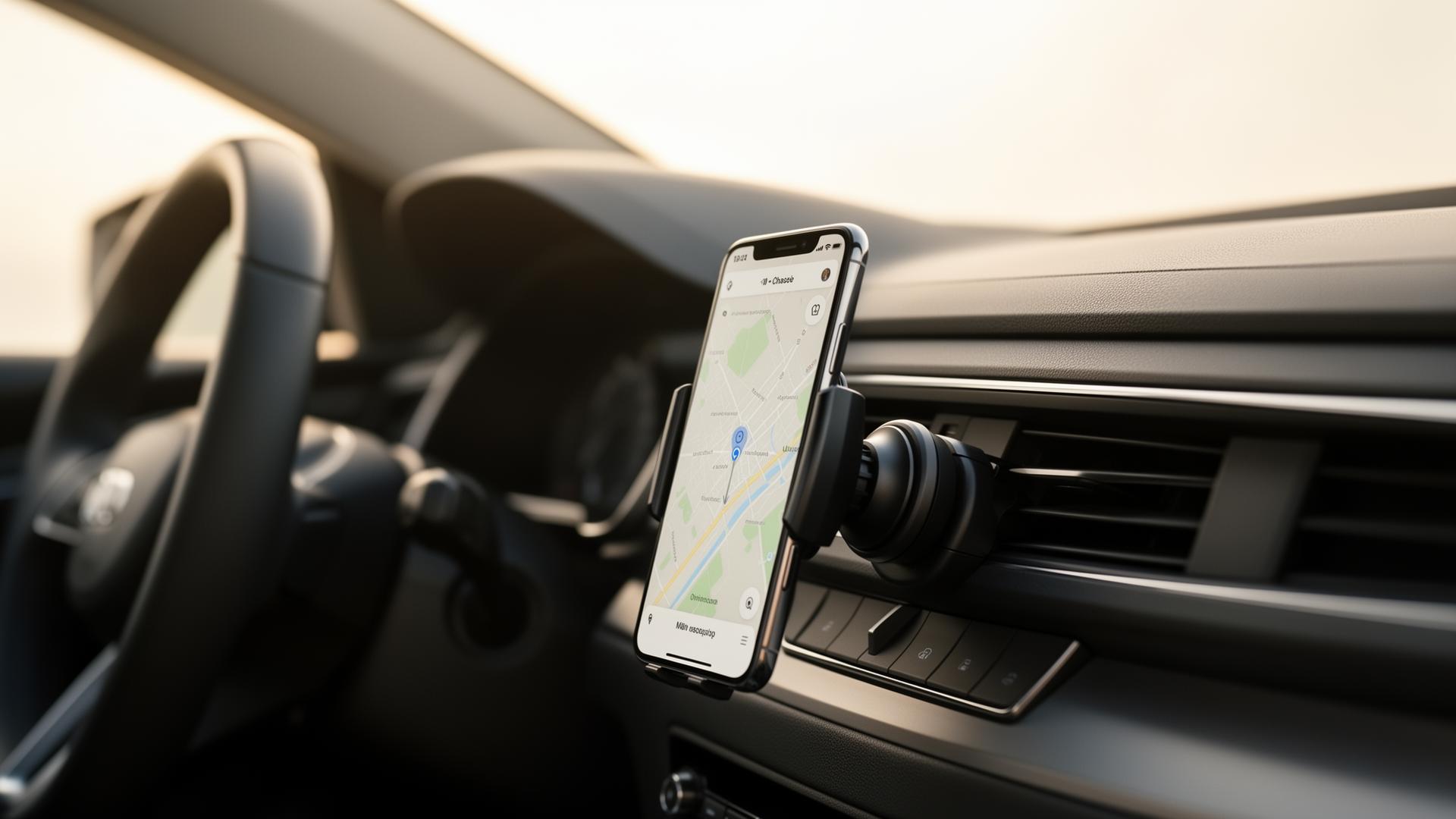 Trendora magnetic phone mount in a modern car interior